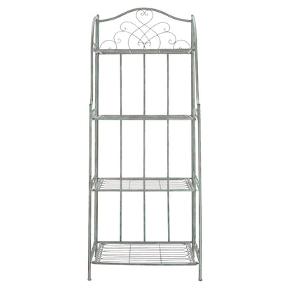 Étagère de boulangerie d'extérieur à 4 niveaux en fer forgé victorien SAFAVIEH Bryn - 25 po L x 15 po P x 63 po H - 25L x 15P x 63H