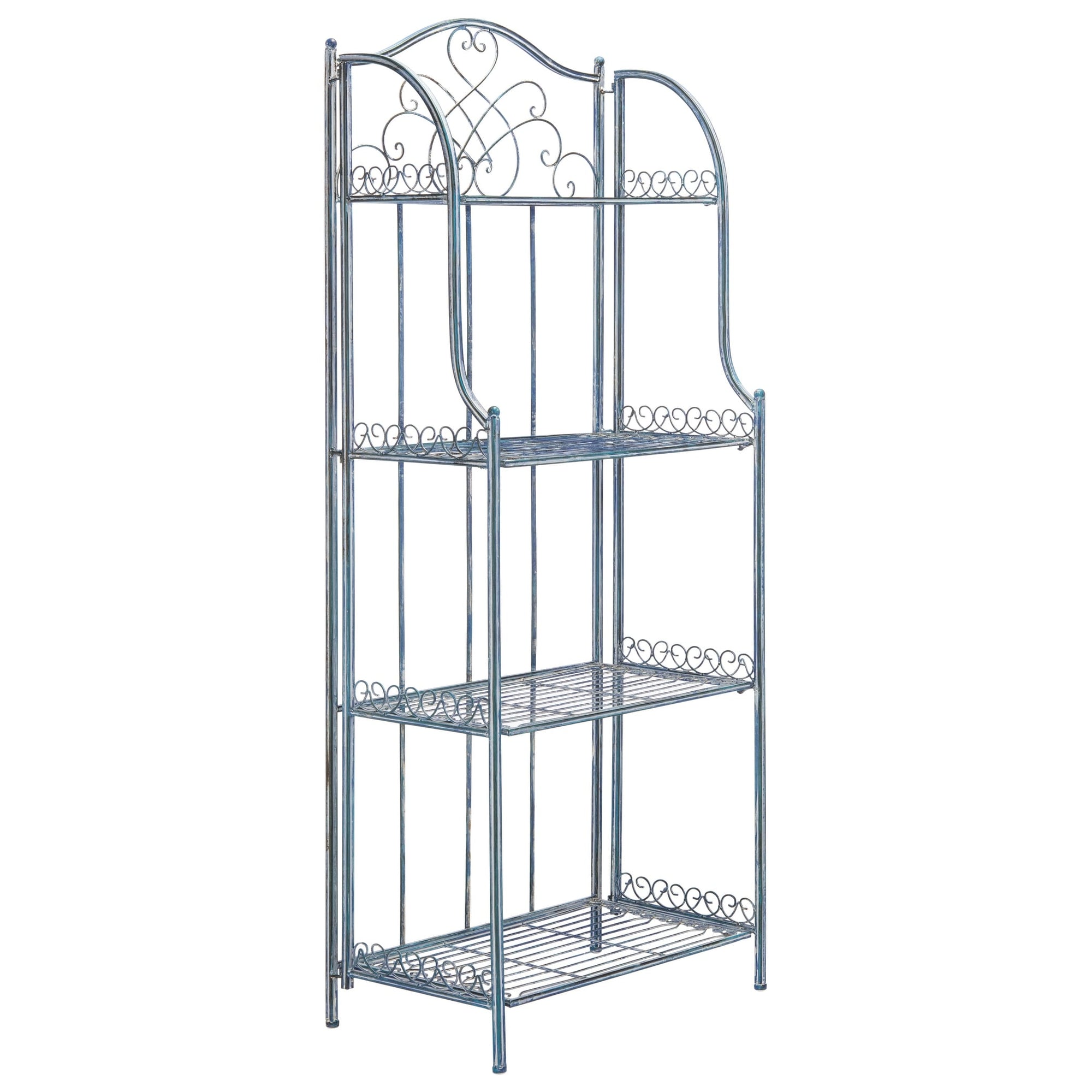SAFAVIEH Bryn Victorian Wrought Iron 4-Tier Outdoor Bakers Rack - 25 In. W x 15 In. D x 63 In. H - 25W x 15D x 63H