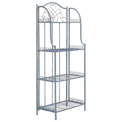 Étagère de boulangerie d'extérieur à 4 niveaux en fer forgé victorien SAFAVIEH Bryn - 25 po L x 15 po P x 63 po H - 25L x 15P x 63H