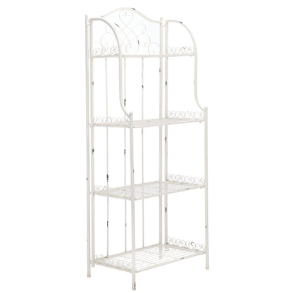 Étagère de boulangerie d'extérieur à 4 niveaux en fer forgé victorien SAFAVIEH Bryn - 25 po L x 15 po P x 63 po H - 25L x 15P x 63H