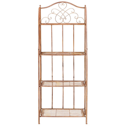 Étagère de boulangerie d'extérieur à 4 niveaux en fer forgé victorien SAFAVIEH Bryn - 25 po L x 15 po P x 63 po H - 25L x 15P x 63H