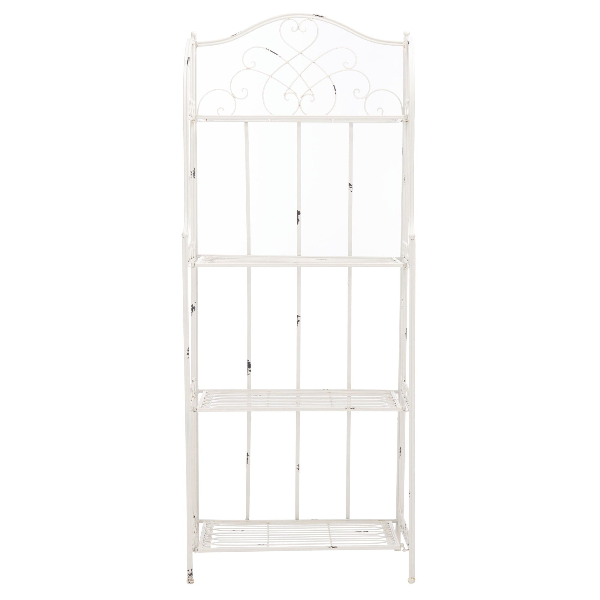 SAFAVIEH Bryn Victorian Wrought Iron 4-Tier Outdoor Bakers Rack - 25 In. W x 15 In. D x 63 In. H - 25W x 15D x 63H