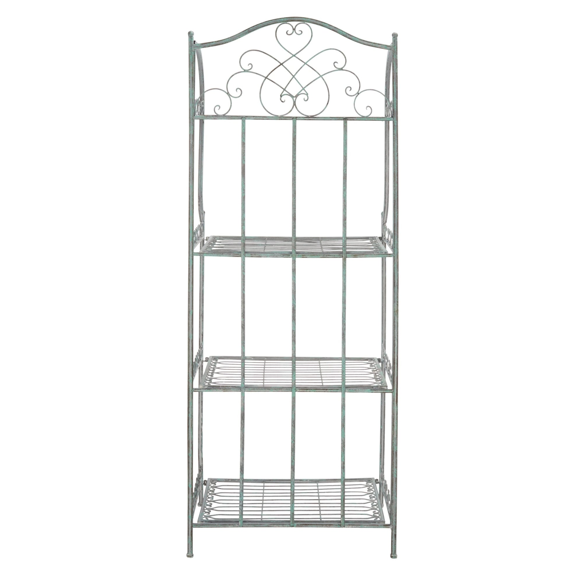 SAFAVIEH Bryn Victorian Wrought Iron 4-Tier Outdoor Bakers Rack - 25 In. W x 15 In. D x 63 In. H - 25W x 15D x 63H