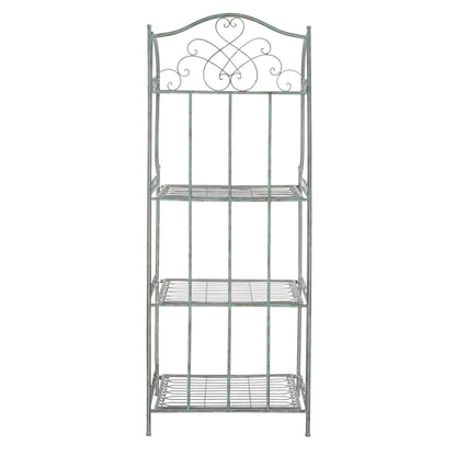 Étagère de boulangerie d'extérieur à 4 niveaux en fer forgé victorien SAFAVIEH Bryn - 25 po L x 15 po P x 63 po H - 25L x 15P x 63H