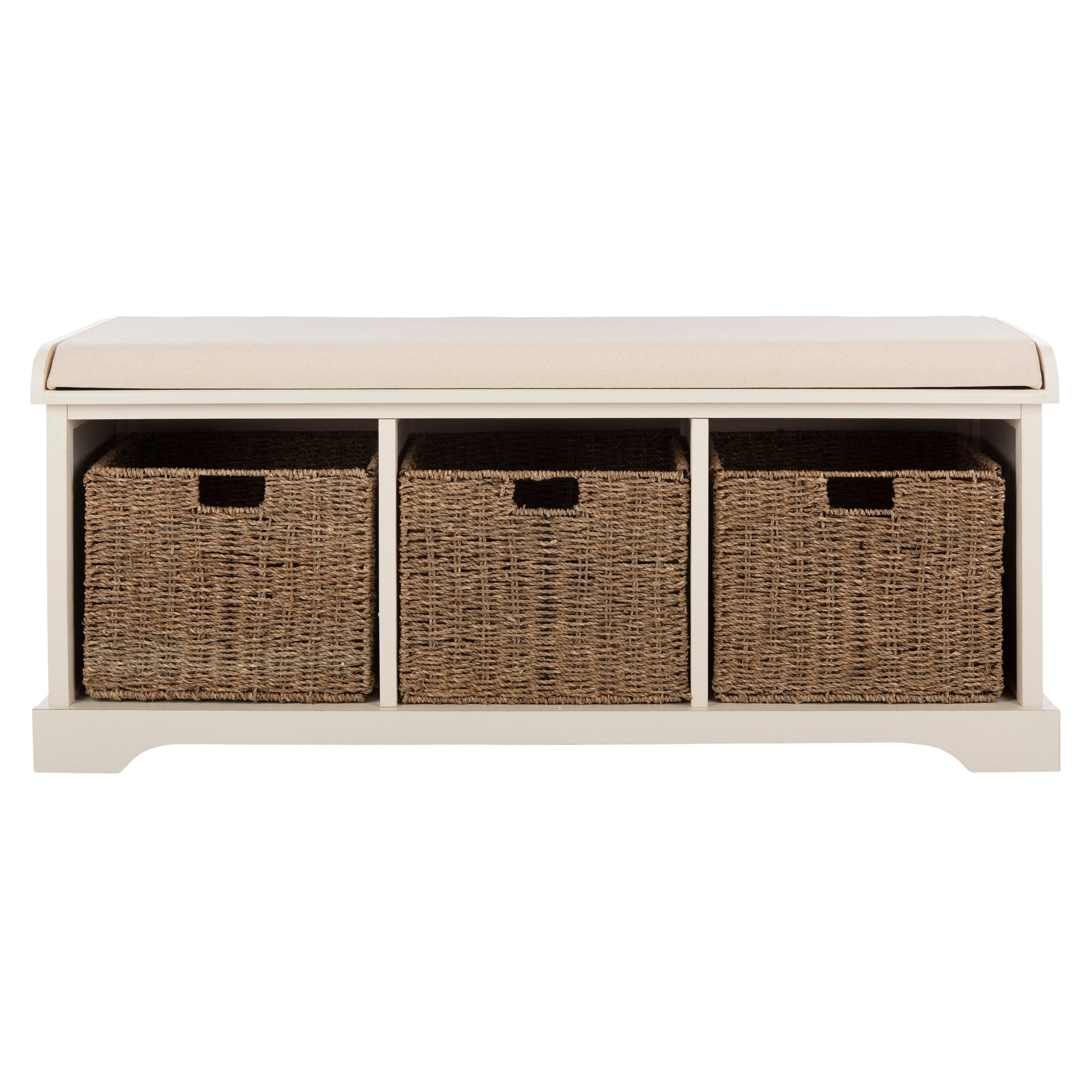 SAFAVIEH Eola Grey/ White Storage Bench - 47 x 16.1 x 19.9 - 47Wx16Dx20H