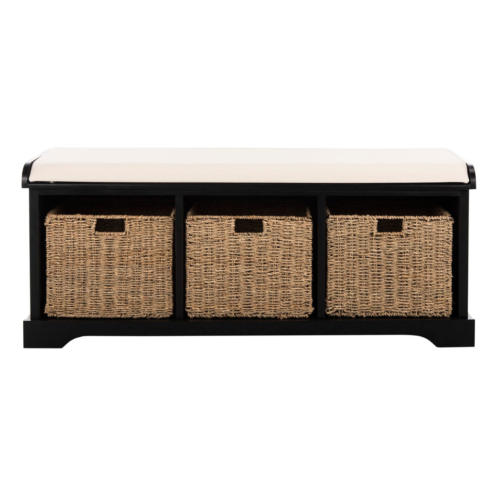 SAFAVIEH Eola Grey/ White Storage Bench - 47 x 16.1 x 19.9 - 47Wx16Dx20H