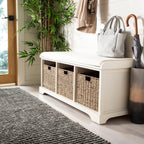 SAFAVIEH Eola Grey/ White Storage Bench - 47 x 16.1 x 19.9 - 47Wx16Dx20H