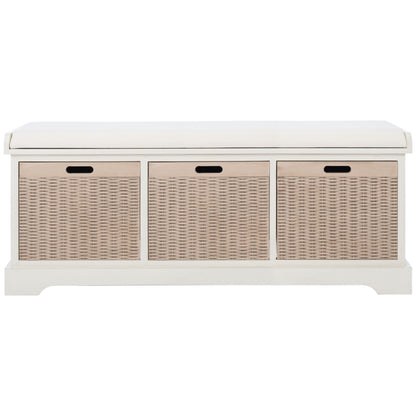 Banc de rangement à 3 tiroirs avec coussins SAFAVIEH Fiorello - 47,3 L x 15 L x 19 H - 47 L x 15 P x 19 H
