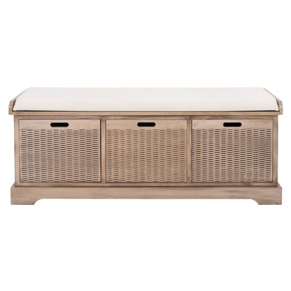 Banc de rangement à 3 tiroirs avec coussins SAFAVIEH Fiorello - 47,3 L x 15 L x 19 H - 47 L x 15 P x 19 H