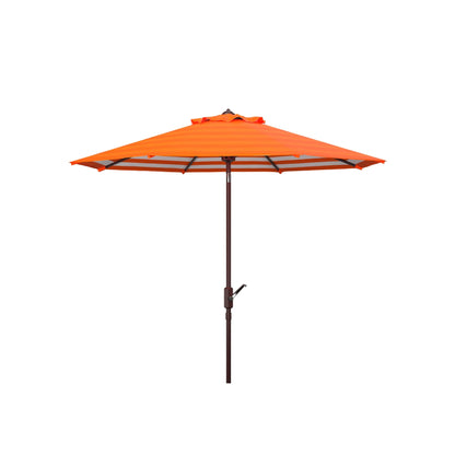 Parasol d'extérieur à manivelle rayé SAFAVIEH Hadire Inside Out de 9 pieds