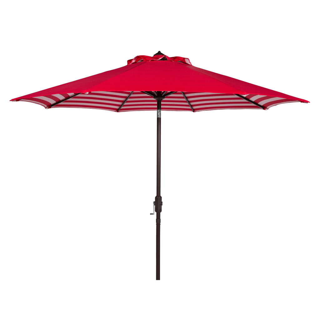 SAFAVIEH Hadire Inside Out Striped 9 Ft Crank Outdoor Umbrella