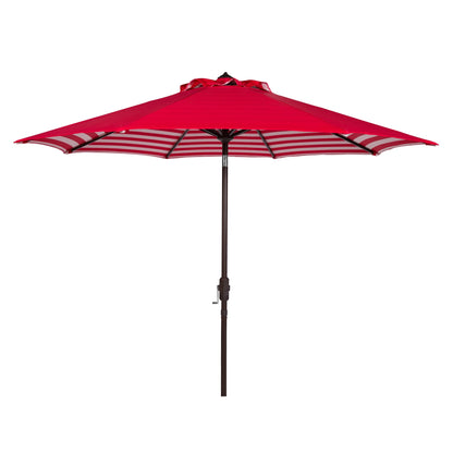 Parasol d'extérieur à manivelle rayé SAFAVIEH Hadire Inside Out de 9 pieds