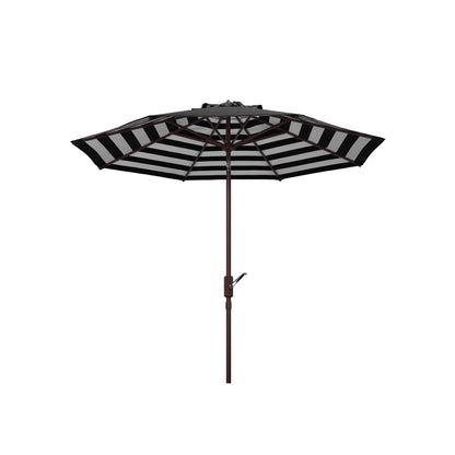 Parasol d'extérieur à manivelle rayé SAFAVIEH Hadire Inside Out de 9 pieds