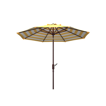 Parasol d'extérieur à manivelle rayé SAFAVIEH Hadire Inside Out de 9 pieds