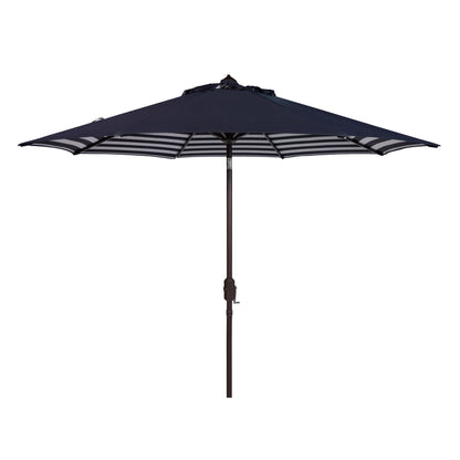 Parasol d'extérieur à manivelle rayé SAFAVIEH Hadire Inside Out de 9 pieds