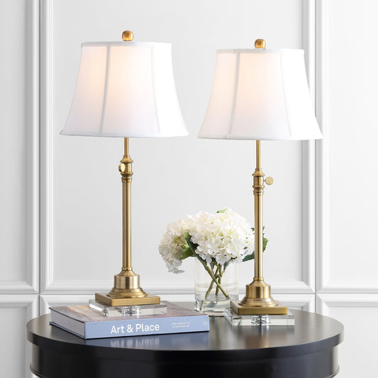 SAFAVIEH Lighting Amande Lot de 2 lampes de table à hauteur réglable 27-31 pouces (13 L x 13 P x 31 H)