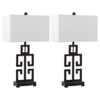 SAFAVIEH Lighting Chantelle Greek Antiqued Gold 29-inch Table Lamp (Set of 2) - 16W x 9D x 29H