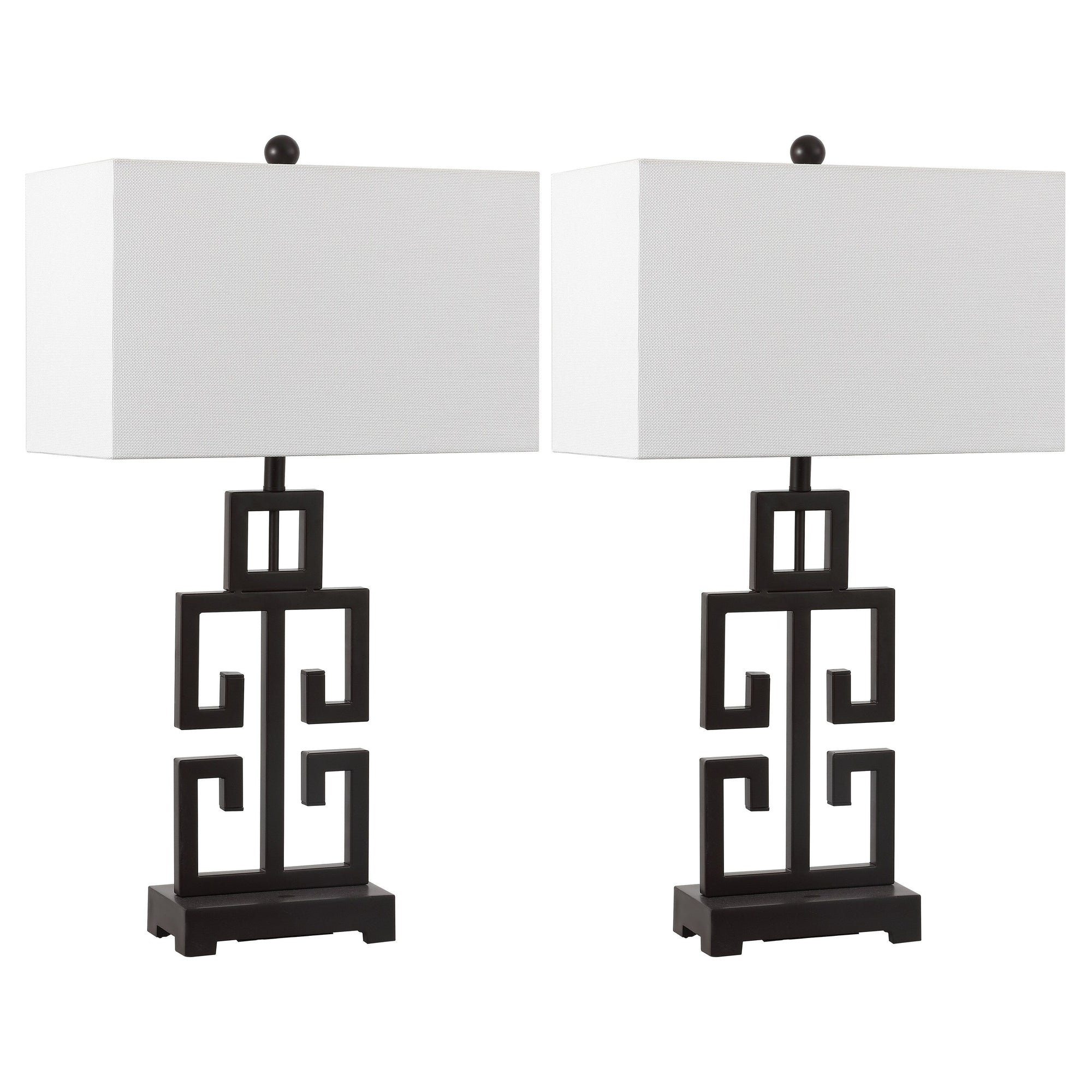 SAFAVIEH Lighting Chantelle Greek Antiqued Gold 29-inch Table Lamp (Set of 2) - 16W x 9D x 29H