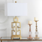 SAFAVIEH Lighting Chantelle Greek Antiqued Gold 29-inch Table Lamp (Set of 2) - 16W x 9D x 29H
