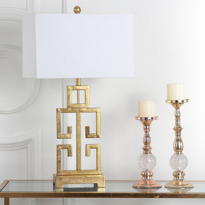 Lampe de table Chantelle de SAFAVIEH Lighting, 29 pouces, finition or antique grecque (lot de 2) - 16 L x 9 P x 29 H