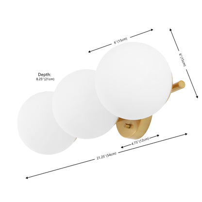 Applique murale traditionnelle SAFAVIEH Lighting Lambrini 21 (3 ampoules) - 6 L x 8 P x 21 H - 21 L x 8 P x 6 H