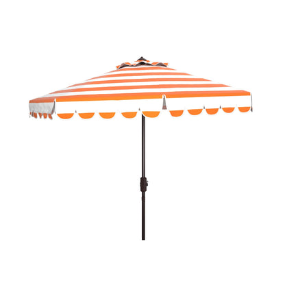 Parapluie à manivelle rayé SAFAVIEH Nargiz de 2,7 m, à motif festonné