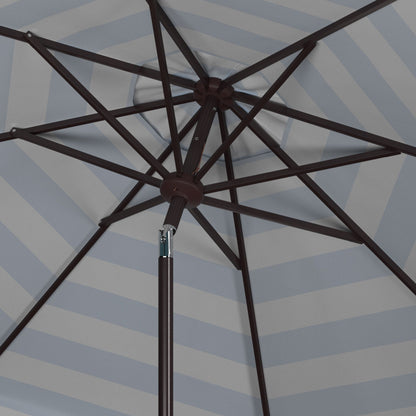 Parapluie à manivelle rayé SAFAVIEH Nargiz de 2,7 m, à motif festonné