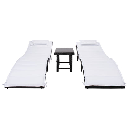 Ensemble de chaises longues d'extérieur Blaguna 3 pièces SAFAVIEH - 83 L x 20 P x 24 H