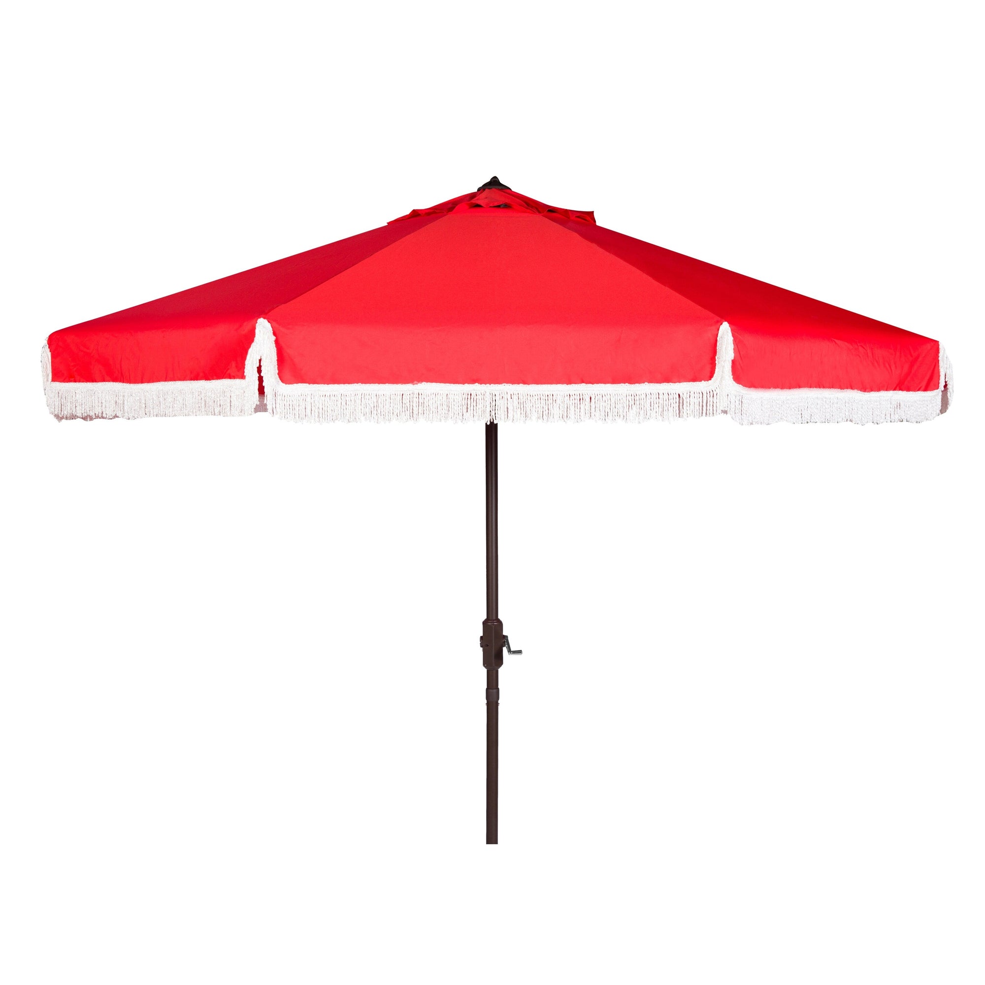 SAFAVIEH Ronette Fringe 9 Ft Crank Outdoor Umbrella