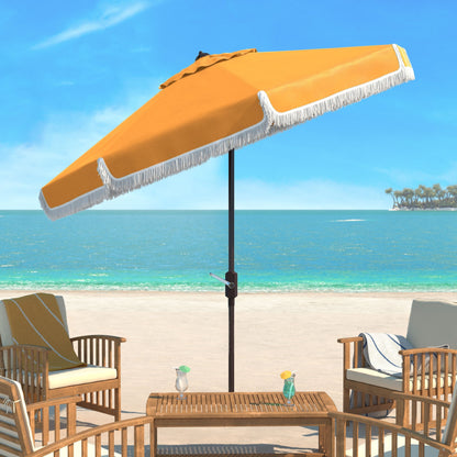 Parasol d'extérieur à manivelle SAFAVIEH Ronette Fringe de 9 pieds