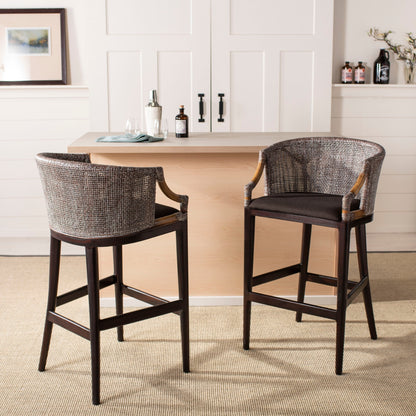 Tabouret de bar en rotin SAFAVIEH Virona de 76 cm (22,3 po l x 20,5 po l x 39 po H)