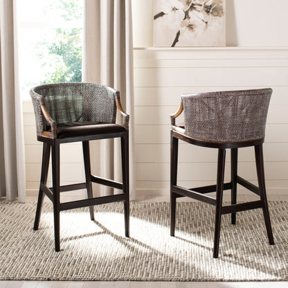 Tabouret de bar en rotin SAFAVIEH Virona de 76 cm (22,3 po l x 20,5 po l x 39 po H)