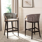 SAFAVIEH Virona Rattan 30-inch Bar Stool - 22.3 W x 20.5 L x 39 H - 22Wx21Dx39H