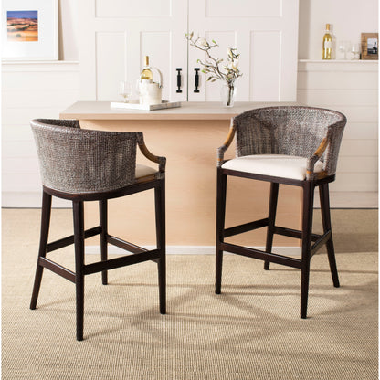 Tabouret de bar en rotin SAFAVIEH Virona de 76 cm (22,3 po l x 20,5 po l x 39 po H)