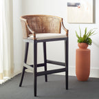 SAFAVIEH Virona Rattan 30-inch Bar Stool - 22.3 W x 20.5 L x 39 H - 22Wx21Dx39H