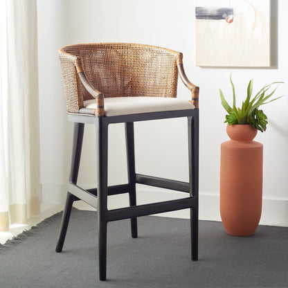Tabouret de bar en rotin SAFAVIEH Virona de 76 cm (22,3 po l x 20,5 po l x 39 po H)