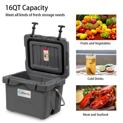 Glacière portable SKTAKOL 16 litres, anti-fuite, 24 canettes de glace - Voir les détails
