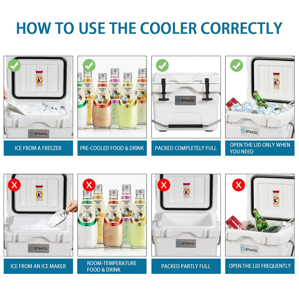 SKTAKOL 16 Quart Cooler Portable Ice Chest Leak-Proof 24 Cans Ice - See Details