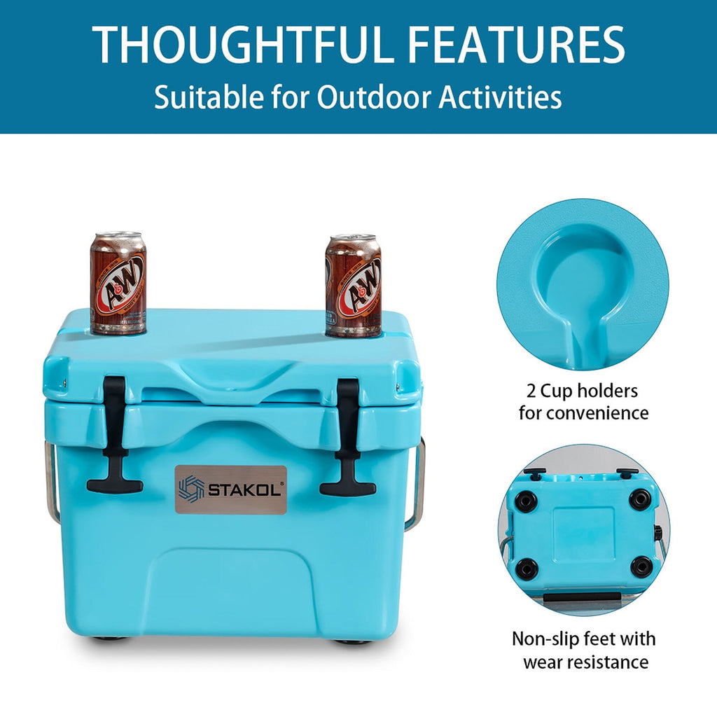 SKTAKOL 16 Quart Cooler Portable Ice Chest Leak-Proof 24 Cans Ice - See Details