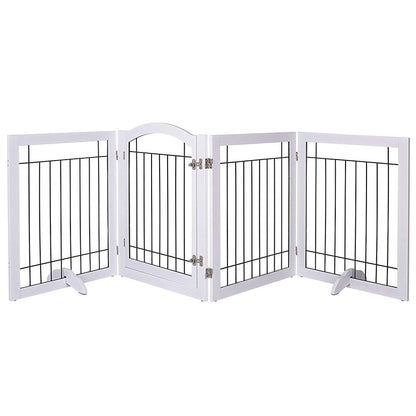 Barrière pour chien SPIRICH extra large de 96 pouces et haute de 30 pouces avec porte de passage, barrière pour animaux de compagnie autoportante en fil de fer, clôture de sécurité pour chiots