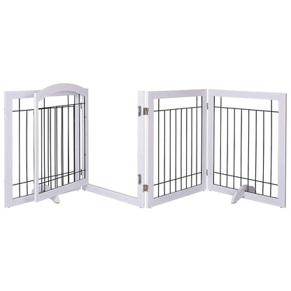 Barrière pour chien SPIRICH extra large de 96 pouces et haute de 30 pouces avec porte de passage, barrière pour animaux de compagnie autoportante en fil de fer, clôture de sécurité pour chiots