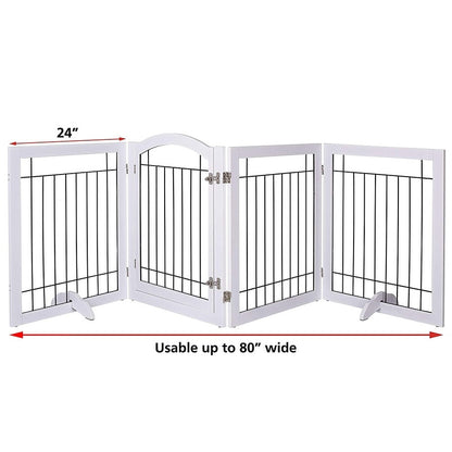 Barrière pour chien SPIRICH extra large de 96 pouces et haute de 30 pouces avec porte de passage, barrière pour animaux de compagnie autoportante en fil de fer, clôture de sécurité pour chiots