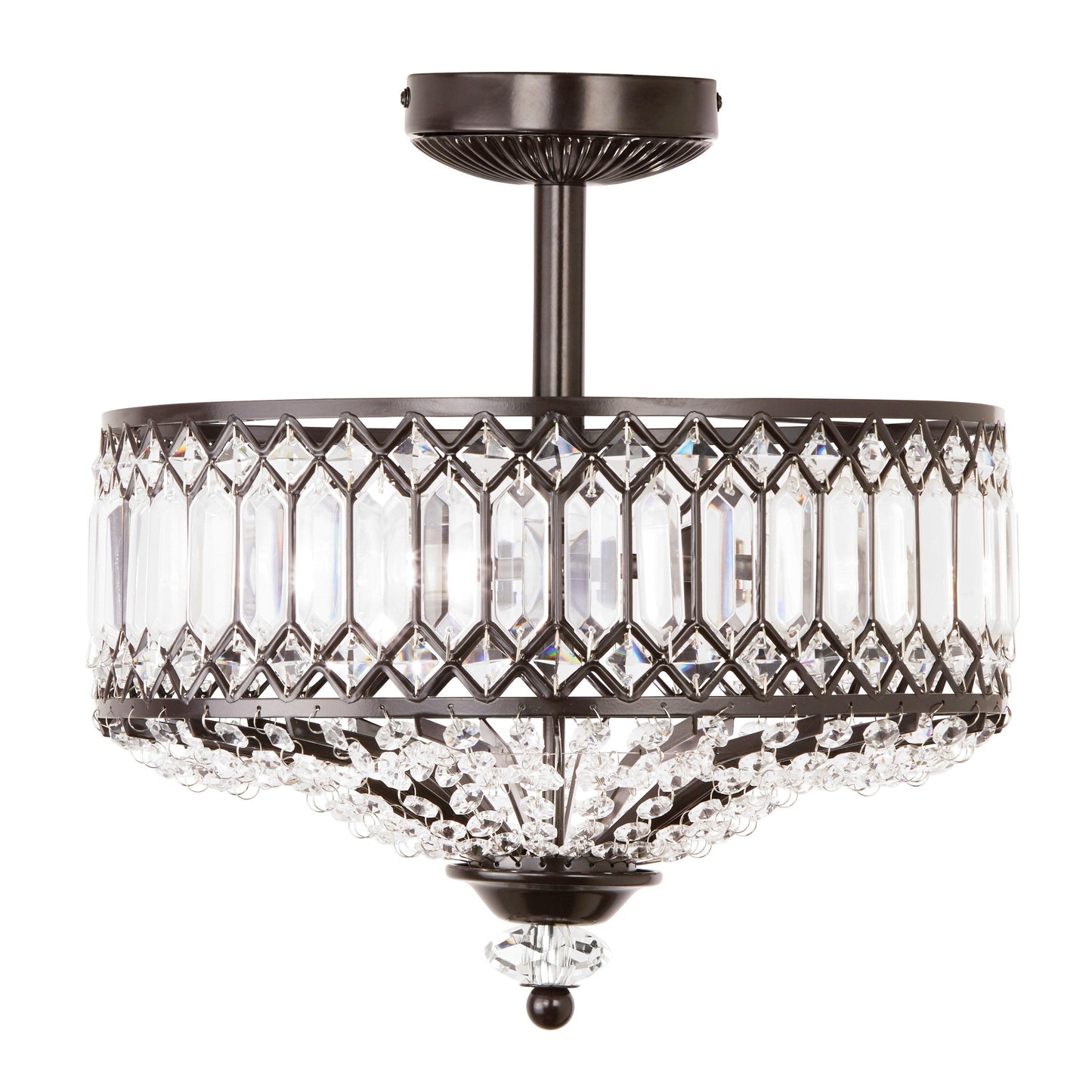 Luminaire semi-encastré en verre à plusieurs niveaux Silver Orchid Furey, bronze/or - 14,75 L x 14,75 l x 15,25 H
