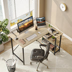 Small L Shaped Desk with Storage Shelves Corner Computer Desk