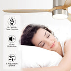Sofucor 52 Inch Flush Mount Ceiling Fan with Remote, Reversible Motor,Integrated Light Optional
