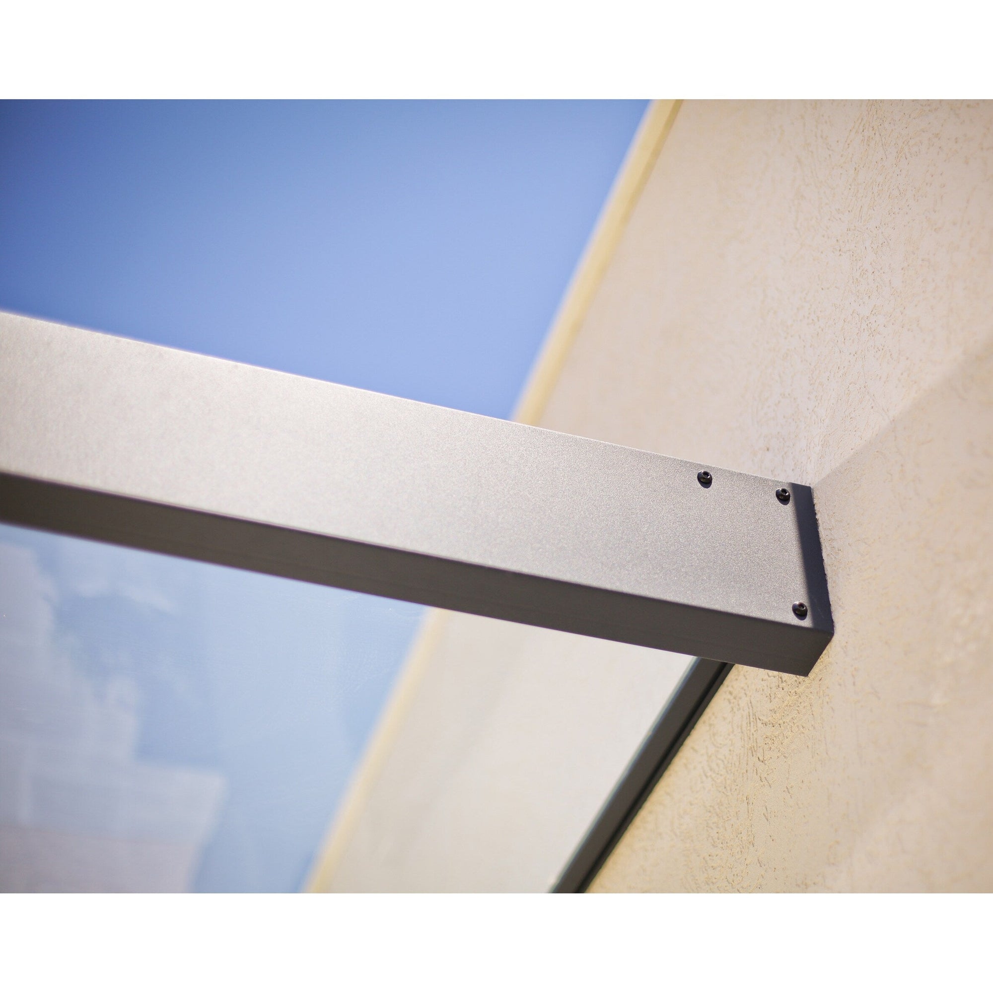 Sophia 3 ft. Grey Clear Door and Window Awning