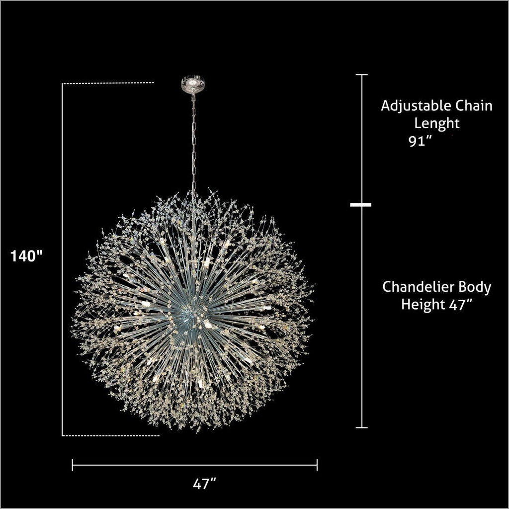 Starburst Chandelier 47 Wide Crystal Lighting Fixture