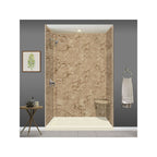 Transolid Studio 14-In X 14-In Solid Surface Wall-Mount Corner Shower Seat - 14.5 x 14.25 x 3