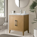 Vanity Art 20 or 24 or 30 Single Sink Bathroom Vanity Cabinet with Ceramic Top