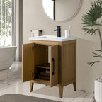 Vanity Art 20 or 24 or 30 Single Sink Bathroom Vanity Cabinet with Ceramic Top
